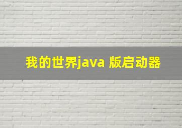 我的世界java 版启动器